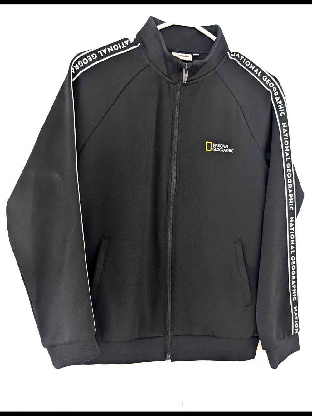 National Geographic Korea Logo Tape Track Jacket Techwear Youth 160 (Women XS)